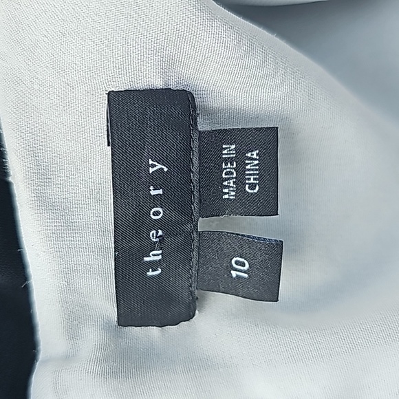 Theory White & Black Viscose Round Neck color block Sleeveless Dress Size 10 - Picture 7 of 9